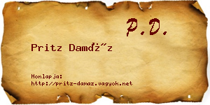 Pritz Damáz névjegykártya